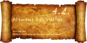 Altschul Lóránt névjegykártya