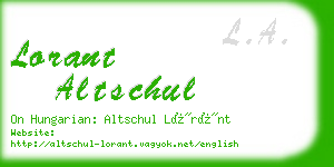 lorant altschul business card